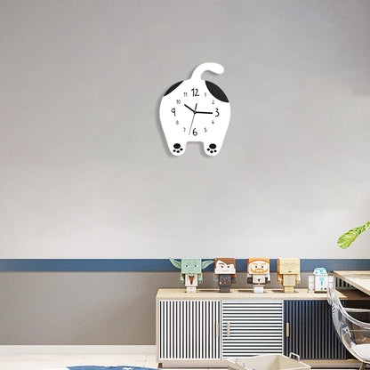Horloge Chat  Design Mignon Enfant Kitten en Bois