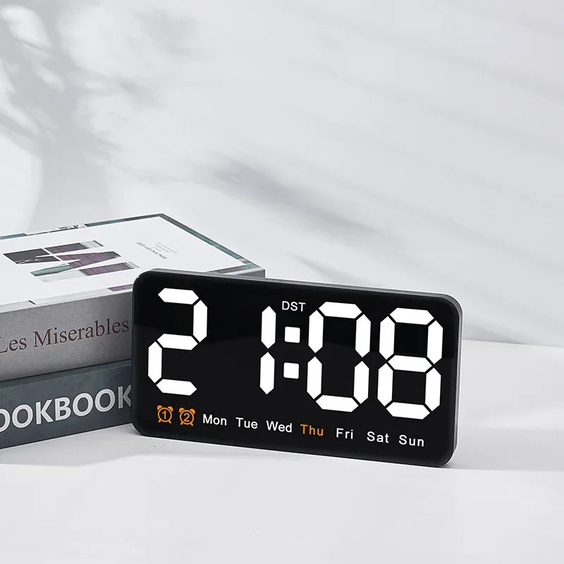 Horloge Murale Digitale  LED Grande Taille avec Double Alarme