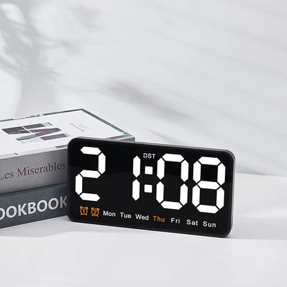 Horloge Murale Digitale  LED Grande Taille avec Double Alarme