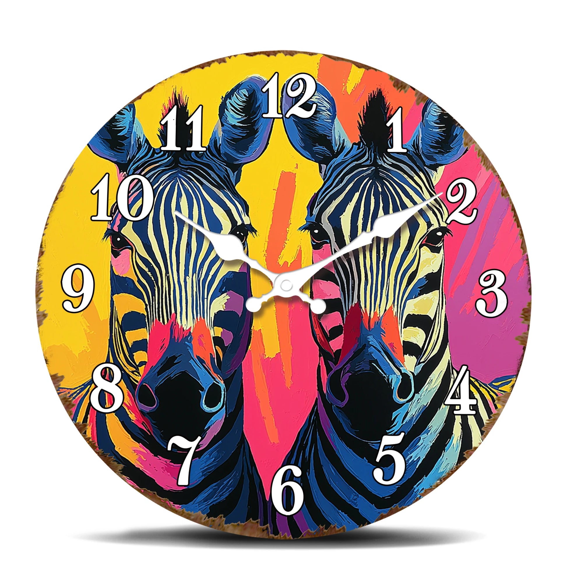 Horloge Murale Moderne  Zèbres Pop Art Coloré