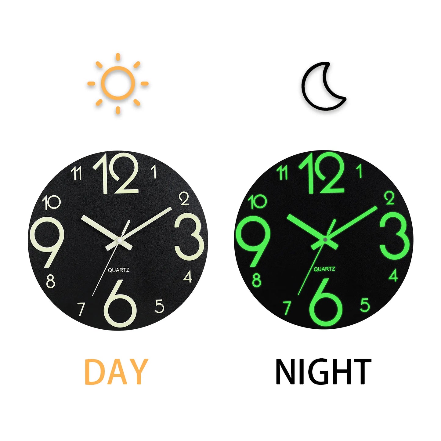 Horloge Murale Originale Ronde  Chiffres Lumineux