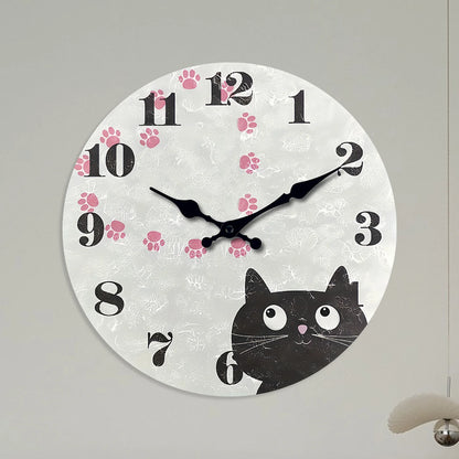 Horloge Chat Noir  Empreinte Cœur