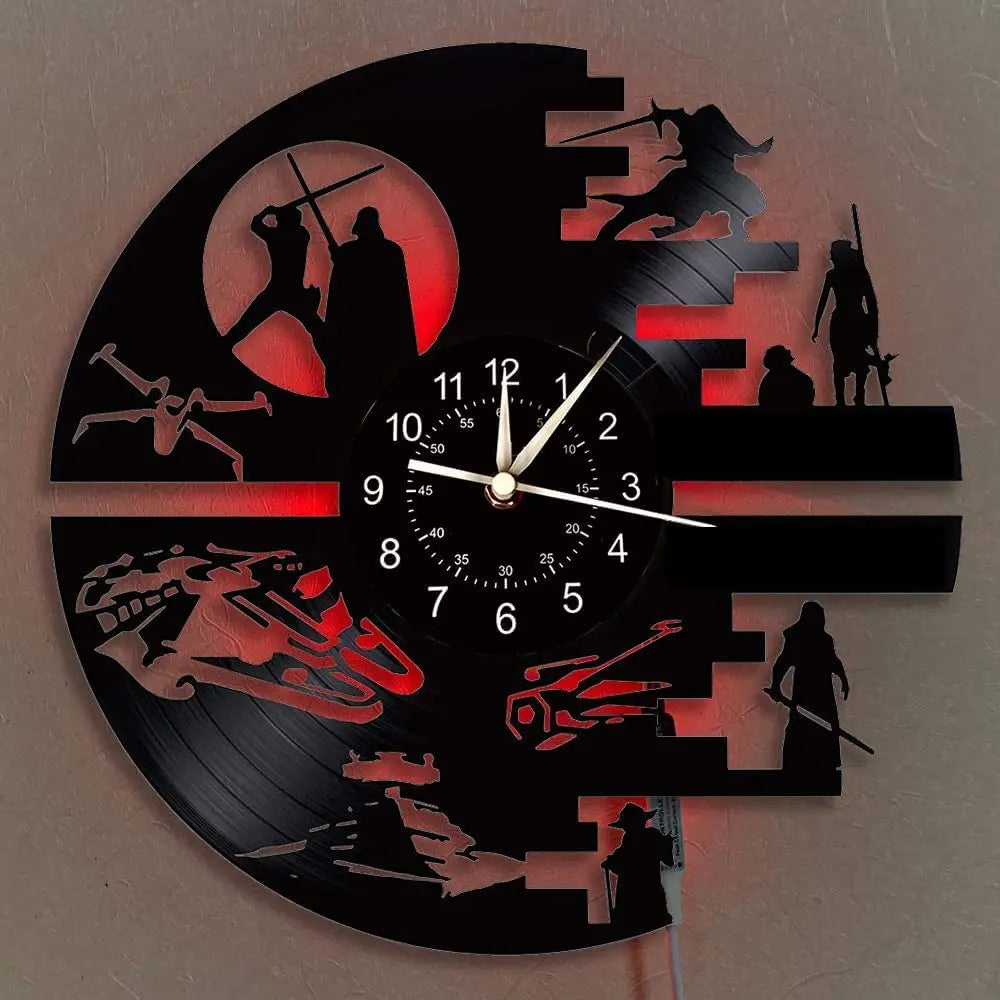 Horloge Murale LED Design  Science-Fiction Vinyle 7 Couleurs