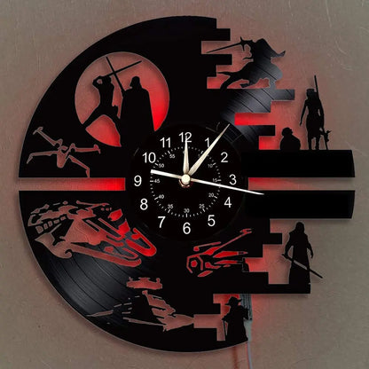Horloge Murale LED Design  Science-Fiction Vinyle 7 Couleurs