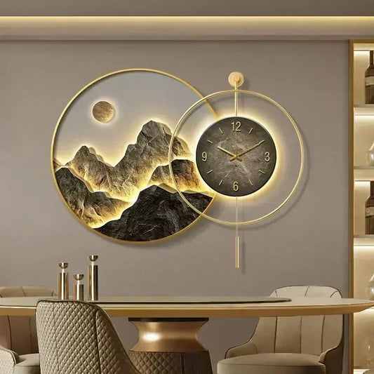 Horloge Décoration Murale  Paysage Montagnes