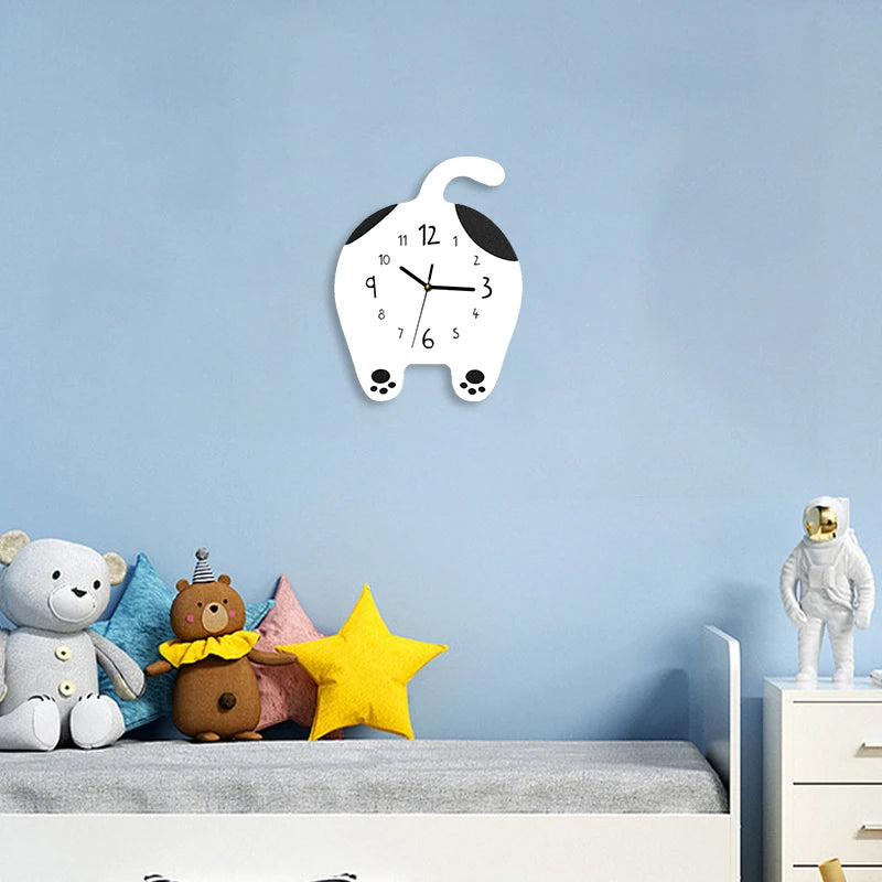 Horloge Chat  Design Mignon Enfant Kitten en Bois