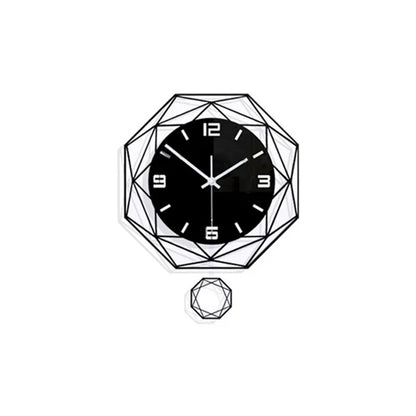Horloge Pendule Murale Moderne  Polygones Décoration de Salon