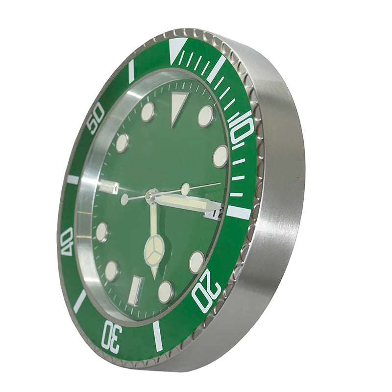 Horloge Murale Métal  Design Fluorescent 33cm Sans Piles