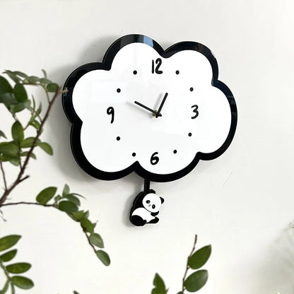 Horloge Murale Originale  Panda Créatif à Balancier Cartoon