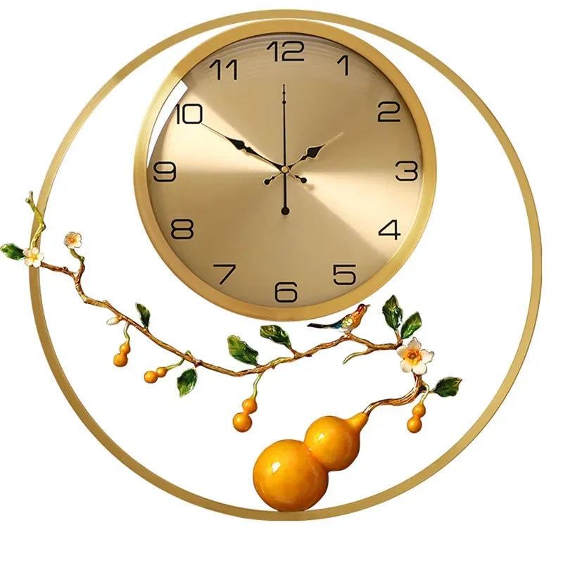 Horloge Murale SilencieuseDesign Asiatique Élégant en Bois