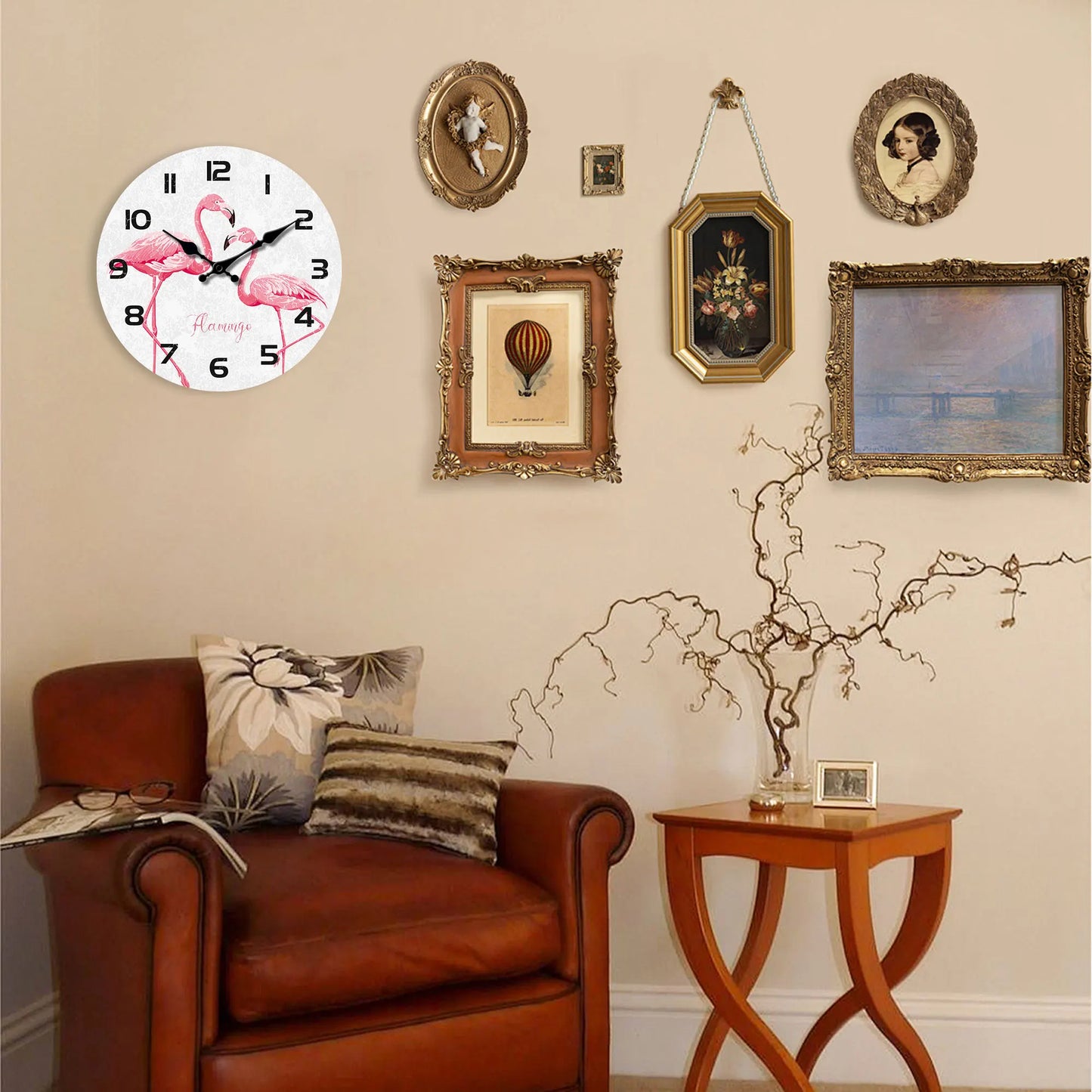 Horloge Murale Design  Flamants Roses