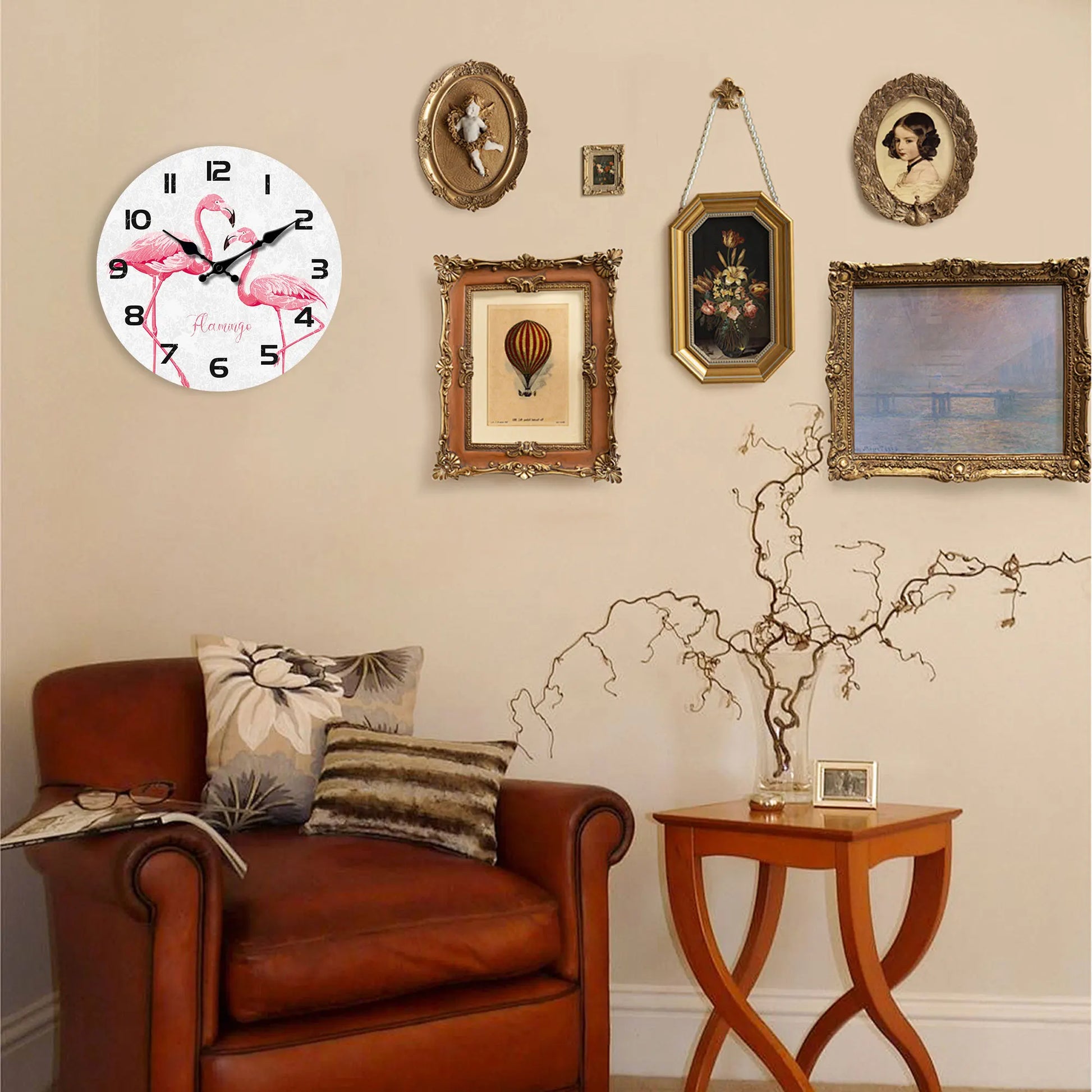Horloge Murale Design  Flamants Roses