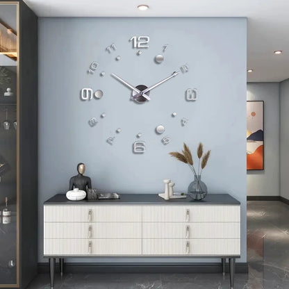 Horloge Murale Silencieuse  Acrylique Effet Miroir Art Design