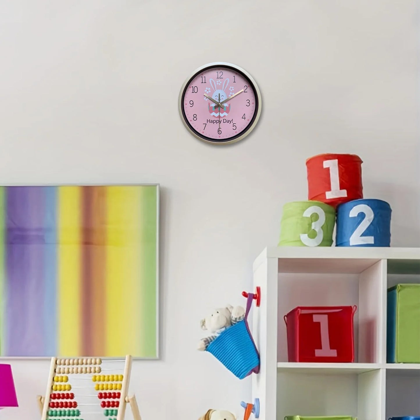 Horloge Enfant  Lapin Rose Cartoon