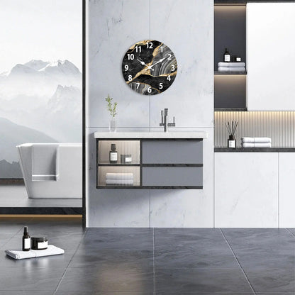 Horloge Murale Effet Marbre - Design Moderne