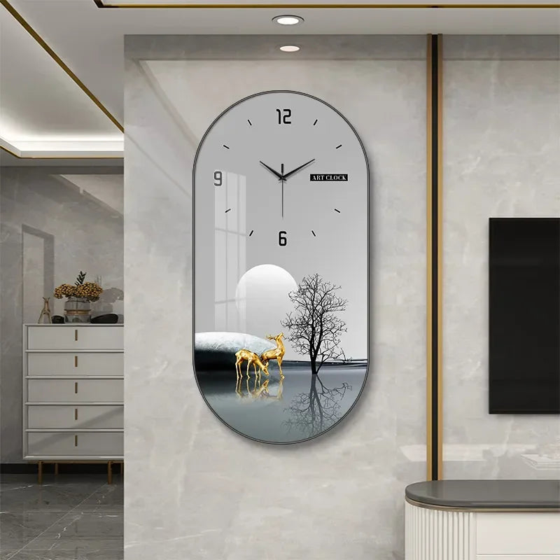 Horloge Murale Silencieuse Style Nordique en Bois Élégant 