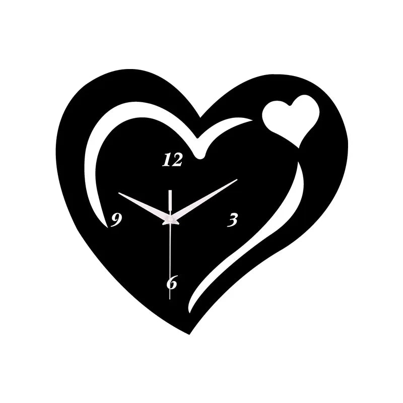 Horloge Cœur Noir