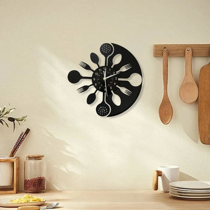 Horloge Murale Vintage  Vinyle Style Art Rétro Silencieuse
