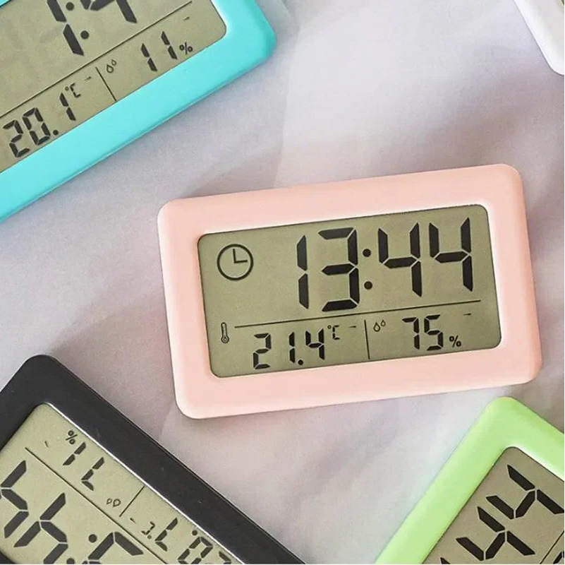 Horloge Murale DigitaleDesign Compact avec Thermomètre & Hygromètre