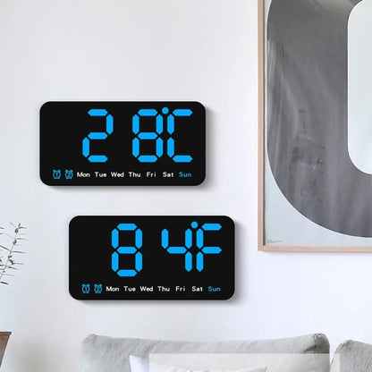 Horloge Murale Digitale  LED Grande Taille avec Double Alarme