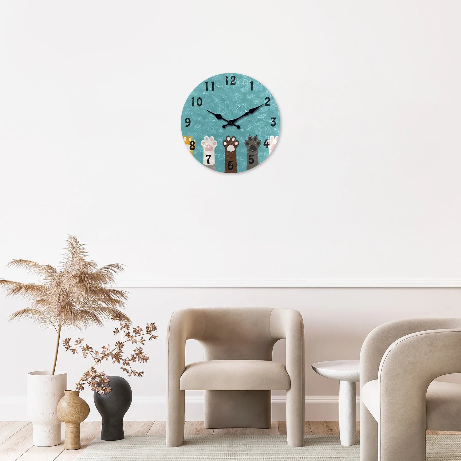 Horloge Chat  Pattes de chat