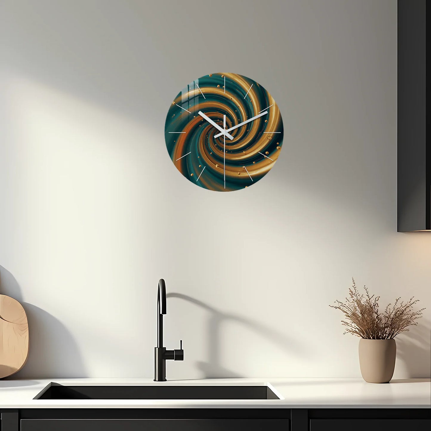 Horloge en Bois Nebula Swirl 