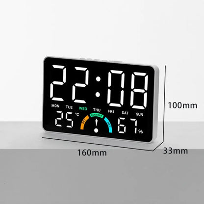 Horloge Murale Digitale  LED Multifonction Date et Température