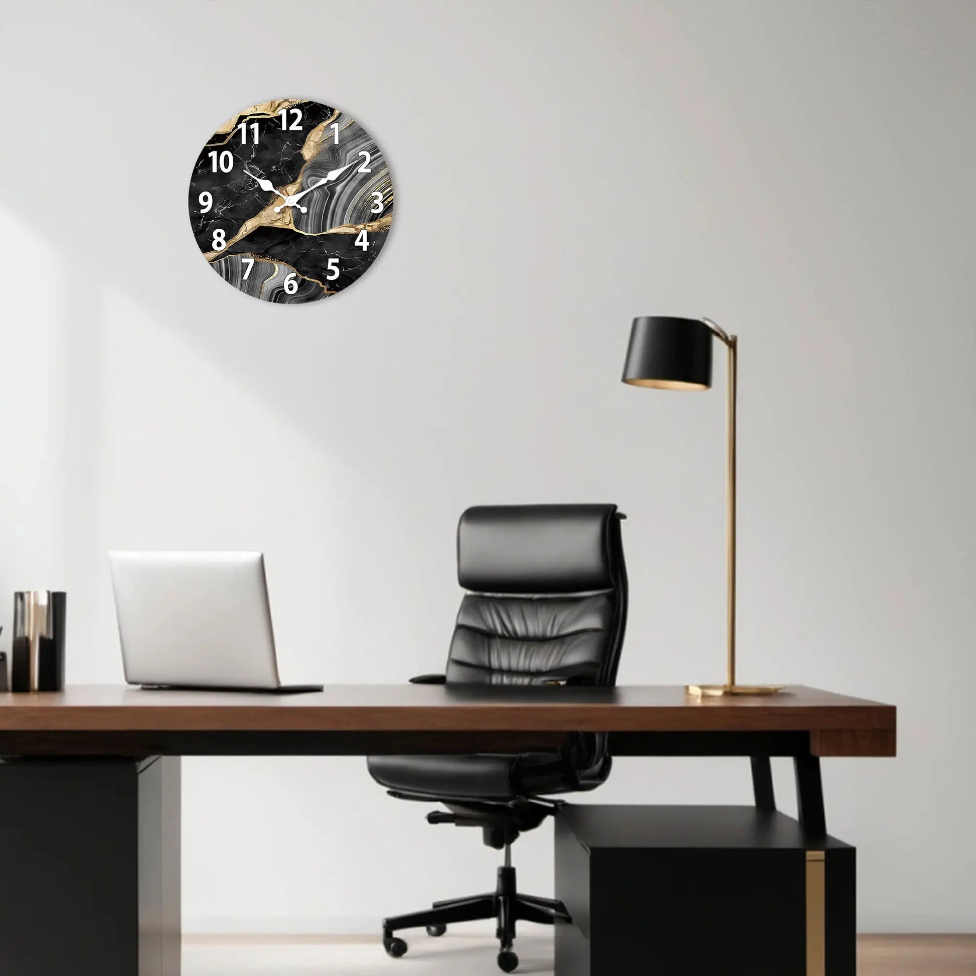 Horloge Murale Effet Marbre - Design Moderne