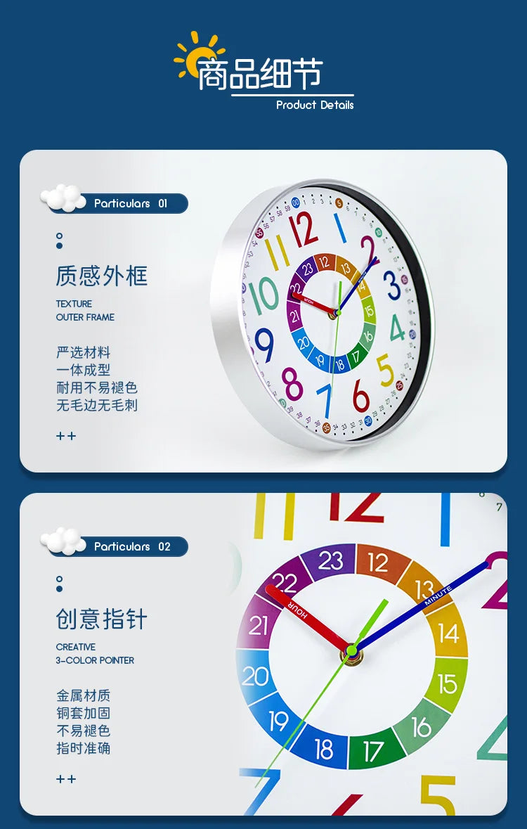 Horloge Colorée pour Enfants
