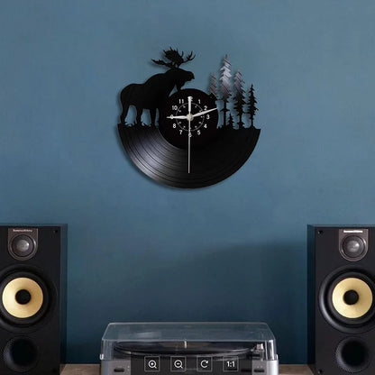 Horloge Murale Vintage  Style Animal Noir Créatif 30 cm