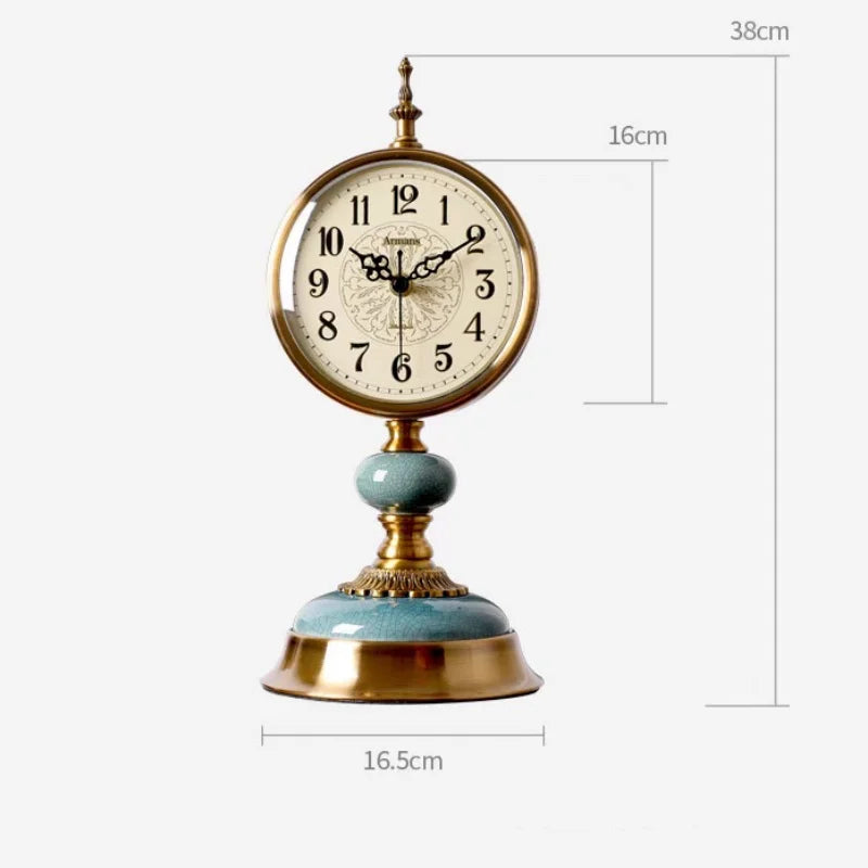 Horloge de Bureau  Style Vintage Métal Doré