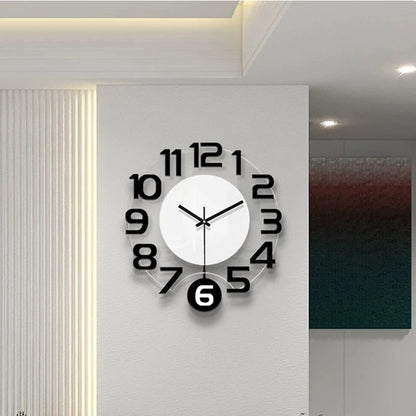 Horloge Murale Silencieuse Pendule Moderne en Bois Blanc