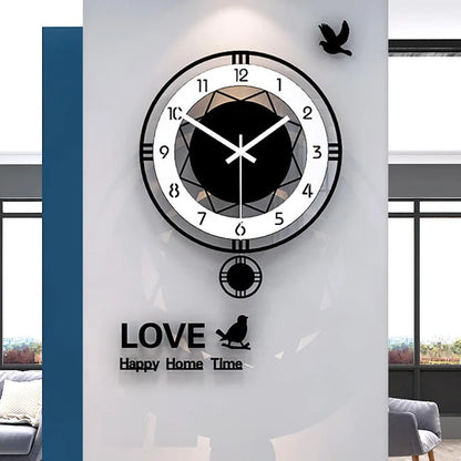 Horloge Murale SilencieuseStyle Minimaliste Pivotant Circulaire