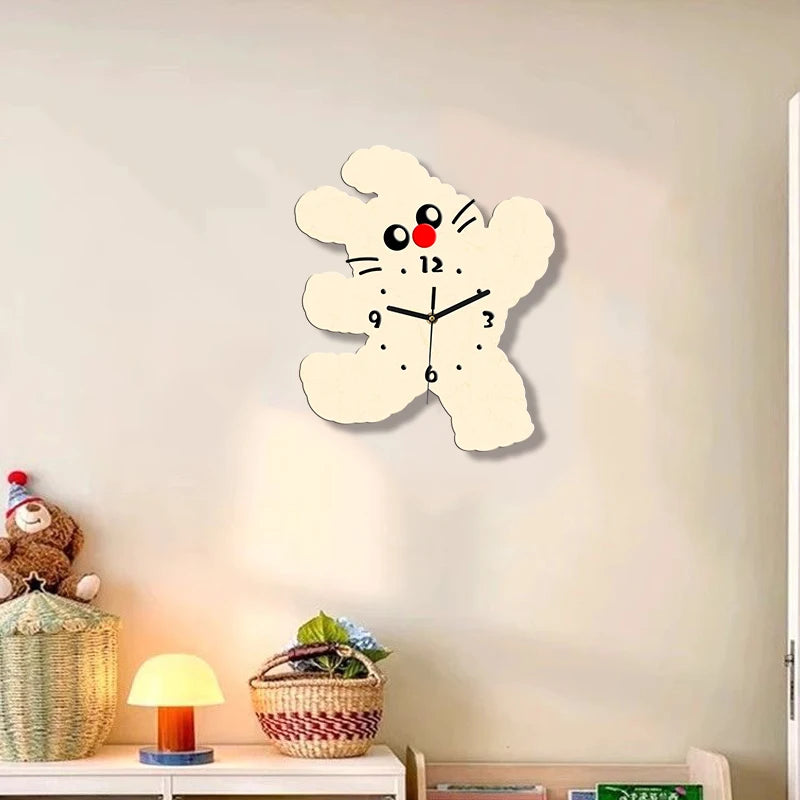 Horloge enfant petit lapin noir - vue arriere systeme accrochage