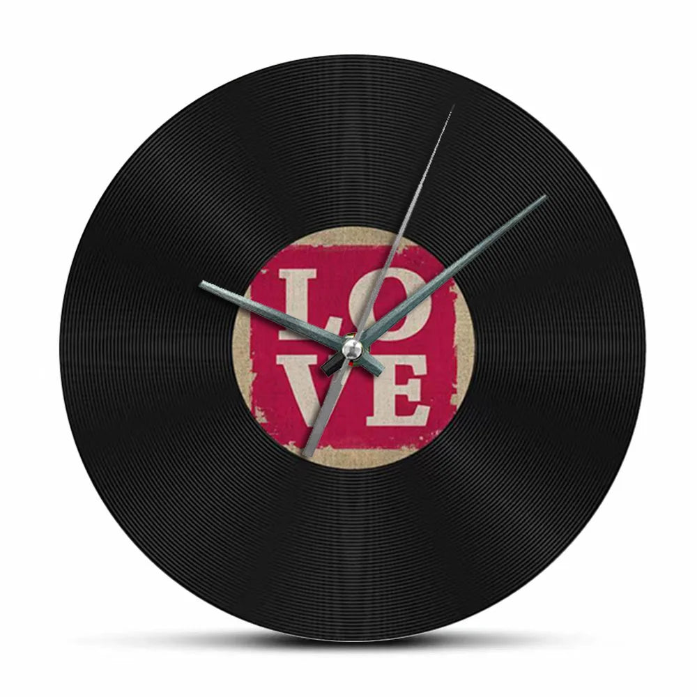 Horloge Murale Rétro  Vinyle Noir