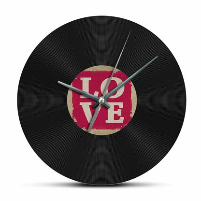 Horloge Murale Rétro  Vinyle Noir