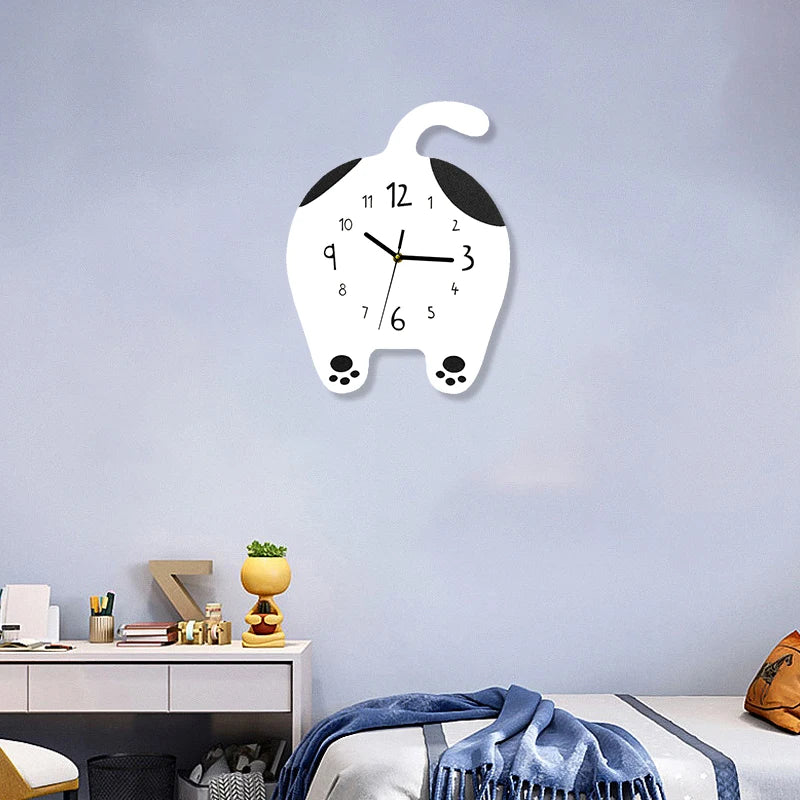 Horloge Chat  Design Mignon Enfant Kitten en Bois