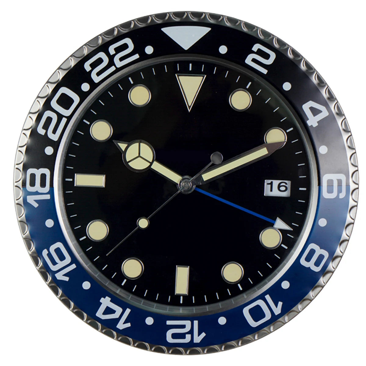 Horloge Murale Métal  Design Fluorescent 33cm Sans Piles