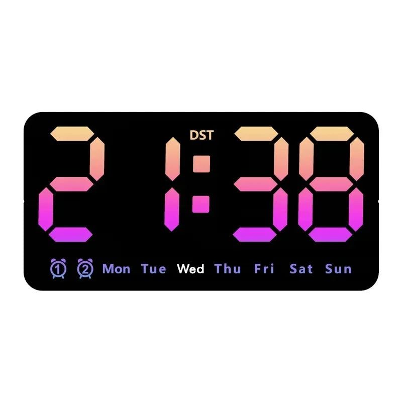 Horloge Murale Digitale  LED Grande Taille avec Double Alarme