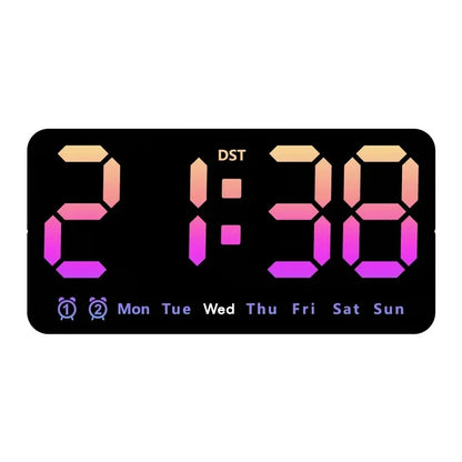 Horloge Murale Digitale  LED Grande Taille avec Double Alarme