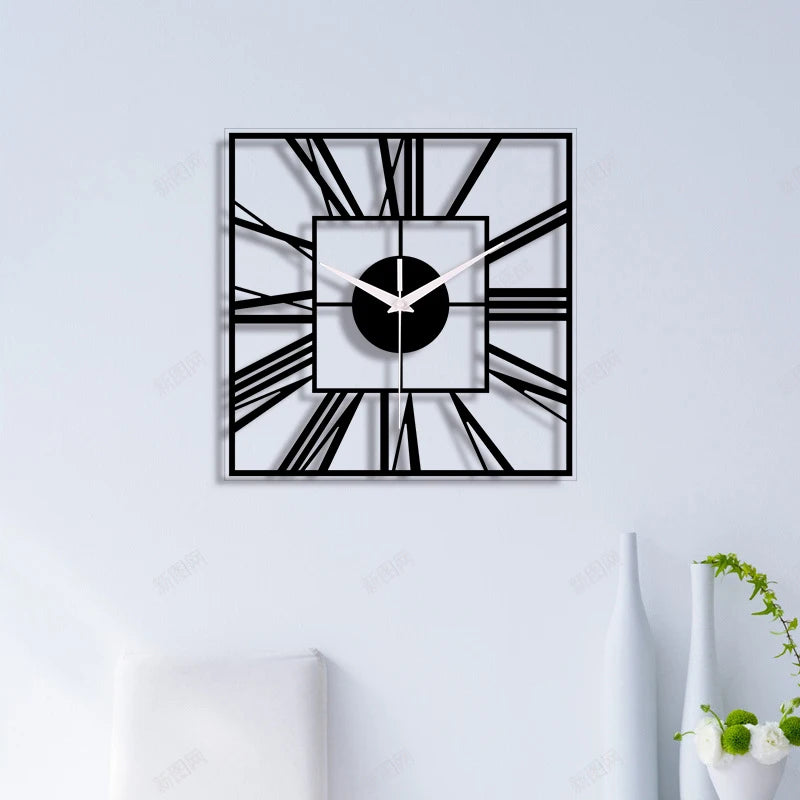Horloge Carrée Chiffres Romains