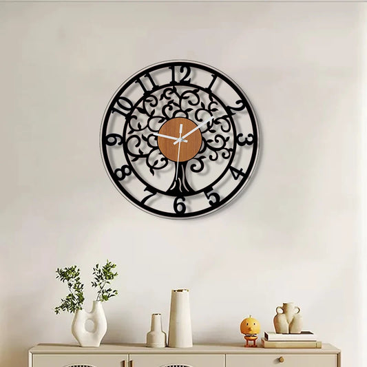 Horloge RétroSuspendue Ronde Européenne Silencieuse