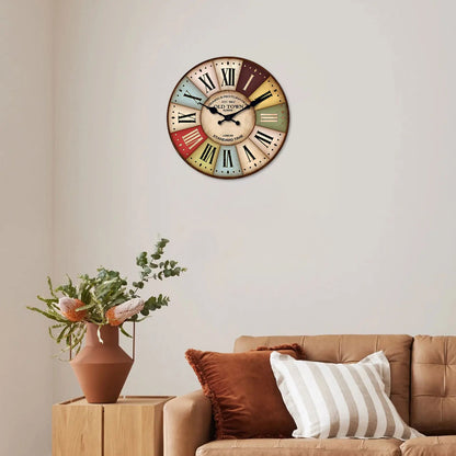 Horloge Chiffre Romain  Style Rétro Coloré