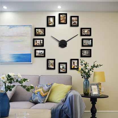 Horloge Murale DesignCadre Photo Noir DIY Style Album Original
