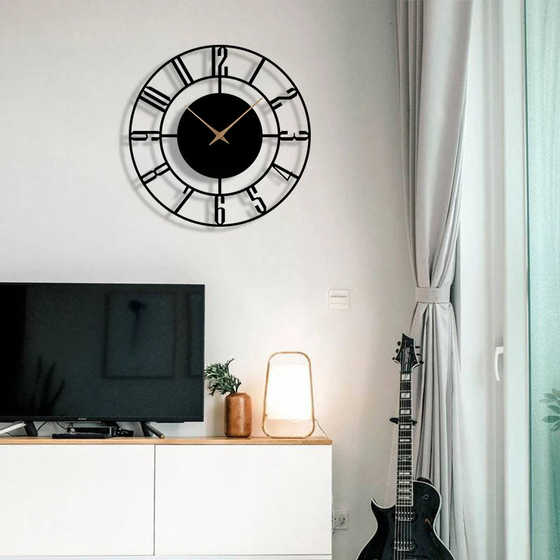 Horloge Murale Design Arabesque Minimaliste Métal 30 cm 