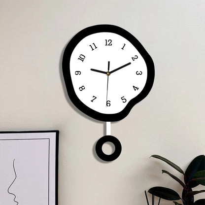 Horloge Murale Silencieuse  Design Elliptique Créatif avec Pendule