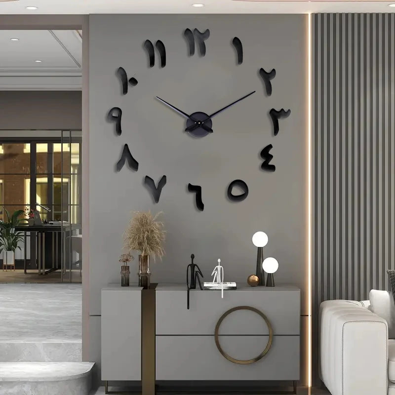 Horloge Murale DesignEffet Miroir - Style Art Déco Numérique