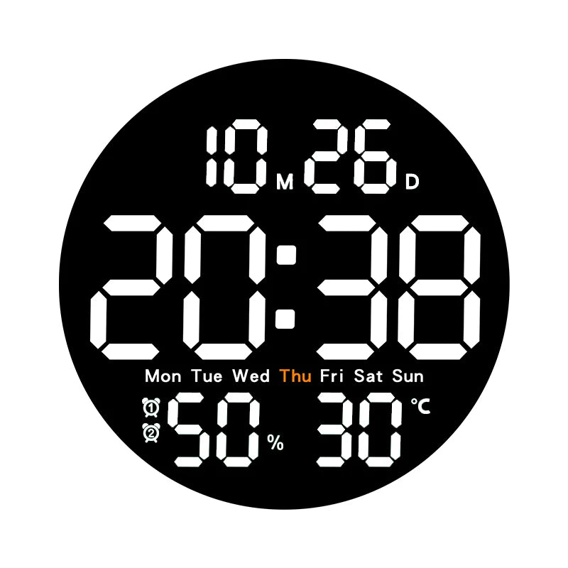 Horloge Murale DigitaleLED 10  Avec Température et Humidité