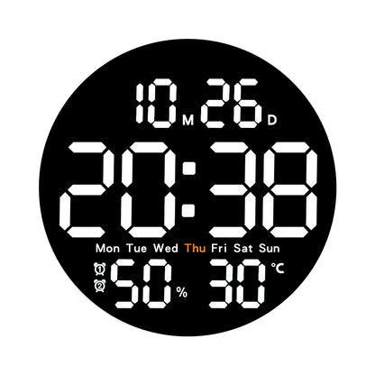 Horloge Murale DigitaleLED 10  Avec Température et Humidité