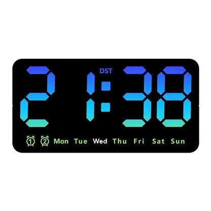 Horloge Murale Digitale  LED Grande Taille avec Double Alarme